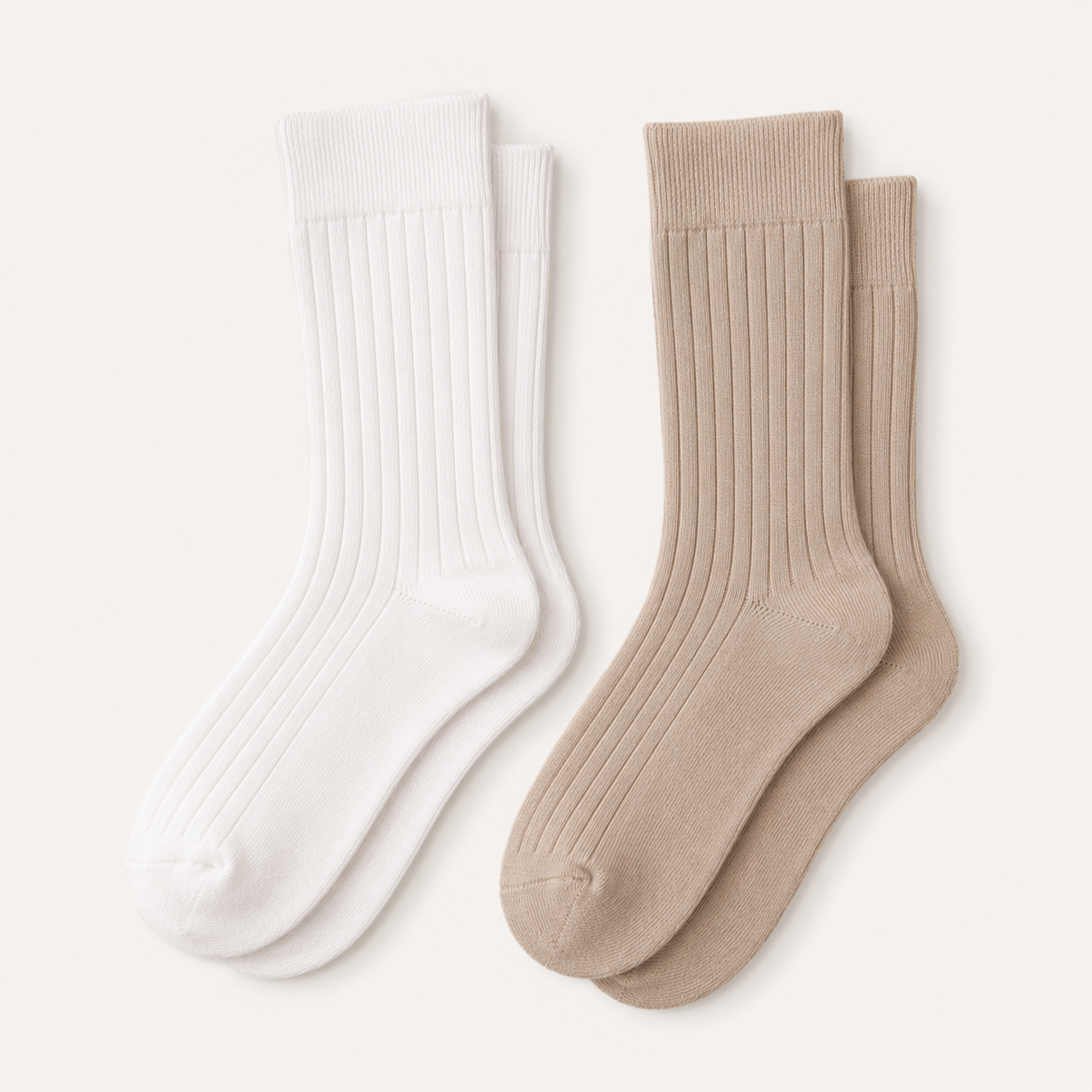 2 Pairs of Ribbed Socks